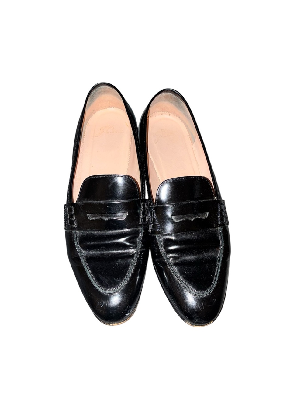 J-Crew Black Leather Penny Loafers Size 7 Womens